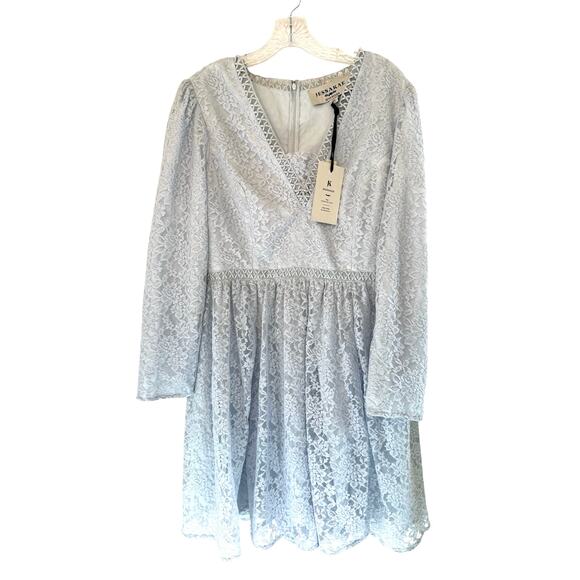 NWT Jessakae Leah Ryder Felicia Blue Dainty Lace Giupure Coquette Dress Size XL - Picture 2 of 15